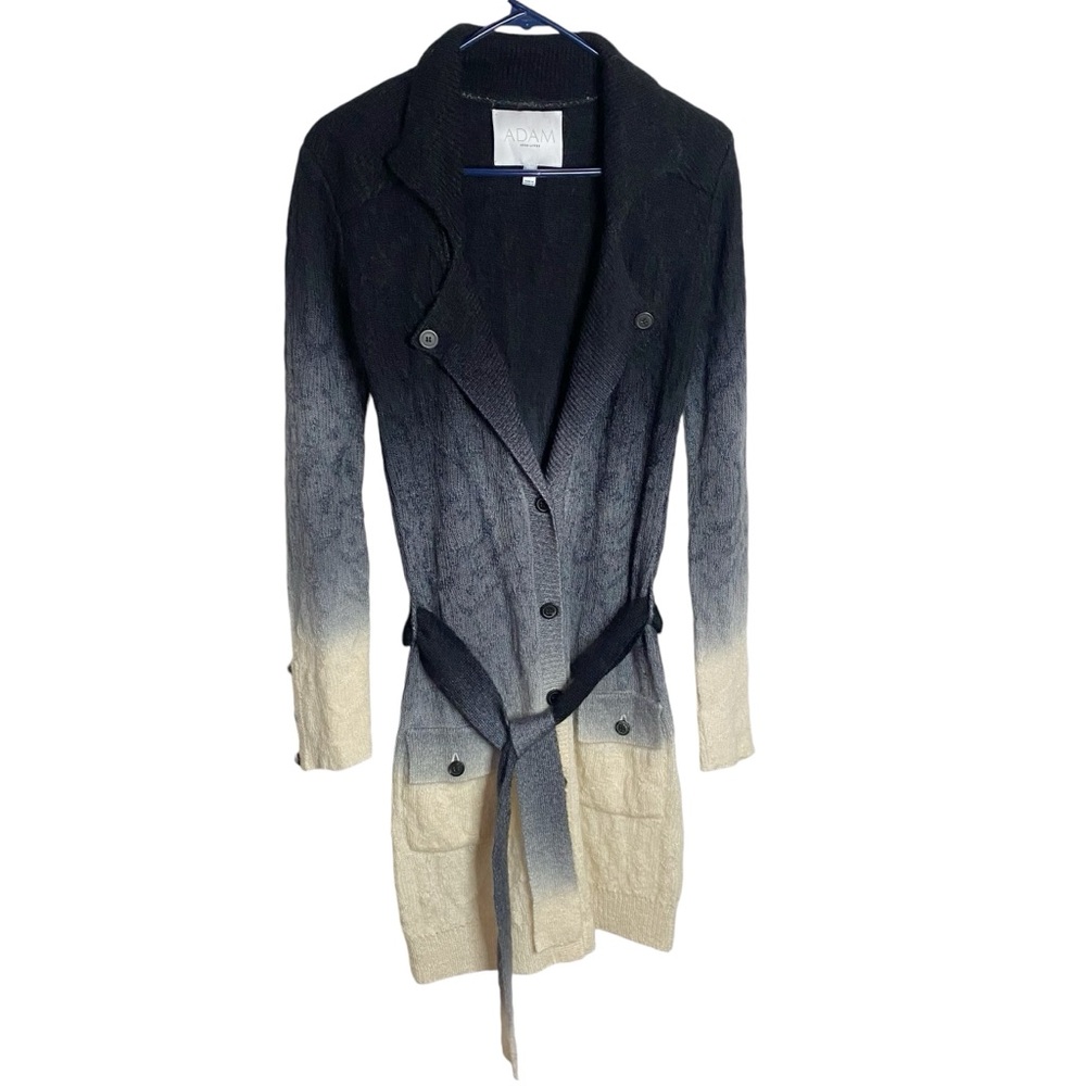 Adam by Adam Lippes wool mohair ombre longline belted sweater cardigan size XS